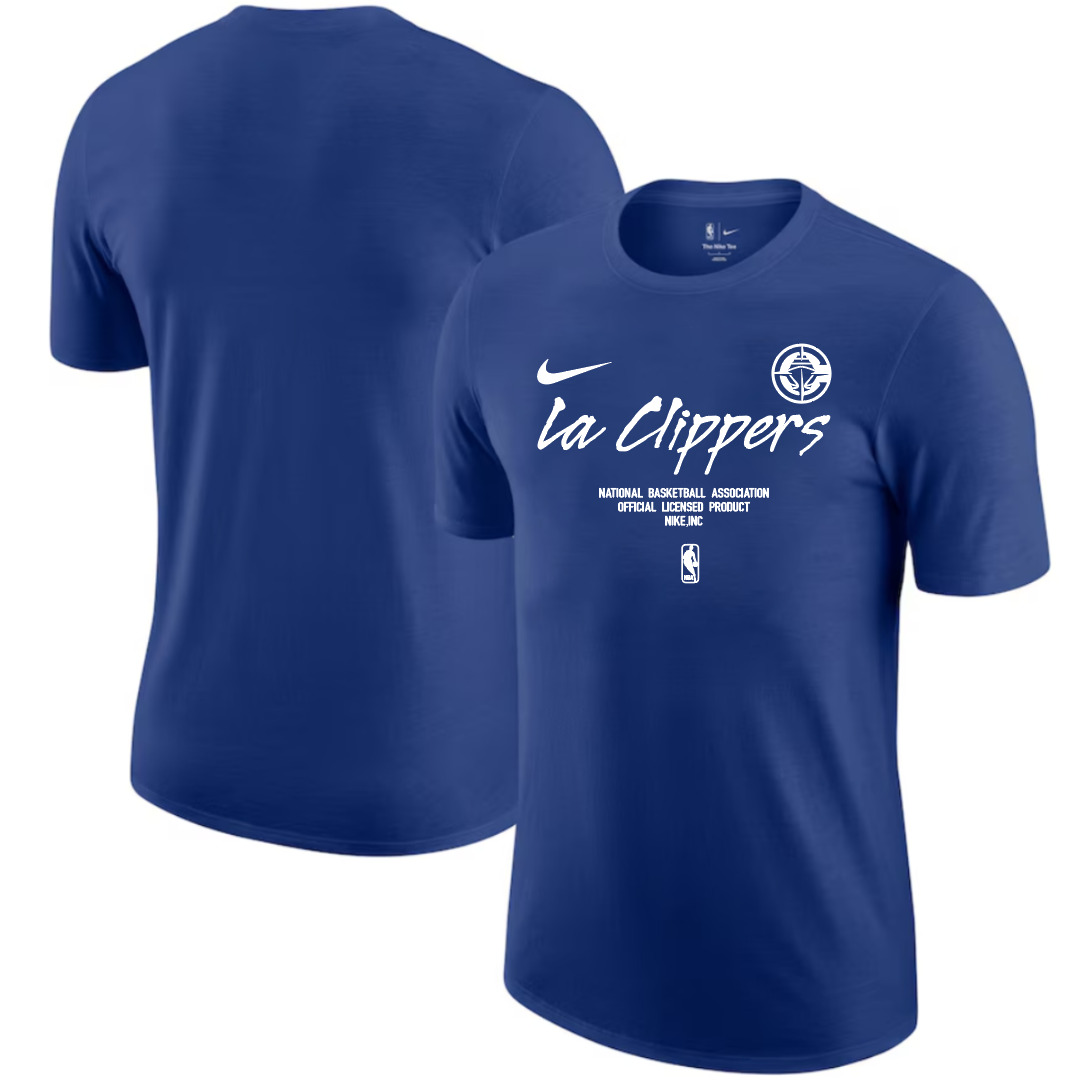 Men 2025 NBA Los Angeles Clippers Blue Nike T shirts style 3